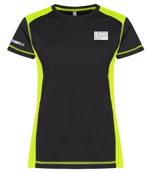 DAV Hof - Outdoorshirt Damen schwarz/neongrün