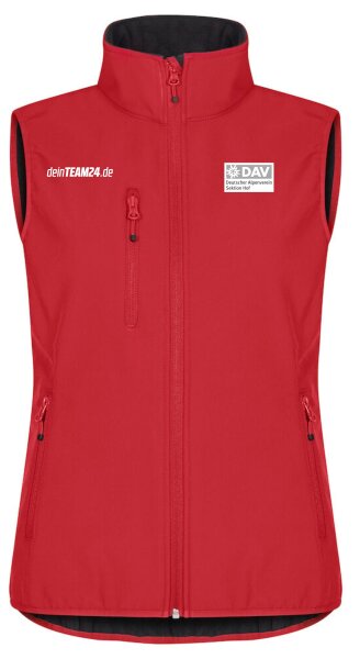 DAV Hof - Softshell Weste Damen rot